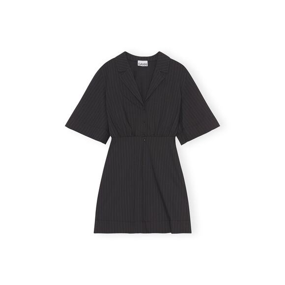 Ganni Stripe Black Mini Dress Size 38